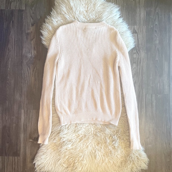 Forever 21 Cream Knit Lace Up Sweater - Picture 7 of 8